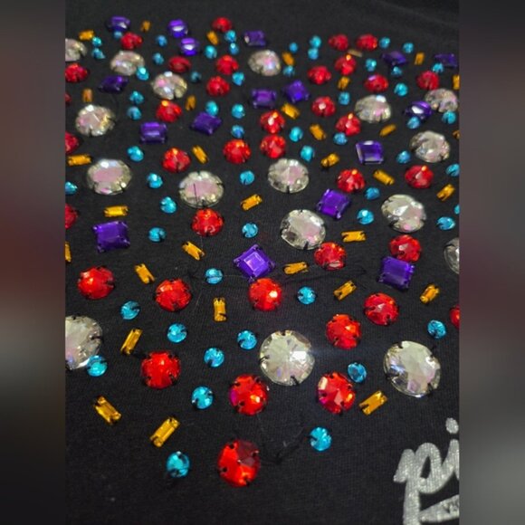 PINK Victoria's Secret Vintage Jeweled Rhinestone Tee Rare HTF - Picture 3 of 5